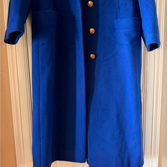 💎 VINTAGE Christian Dior Boutique Royal Blue Wool Long Coat- Size 14 - Picture 5 of 16